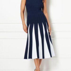 Eva Mendes - Pleated, Midi Sweater Dress